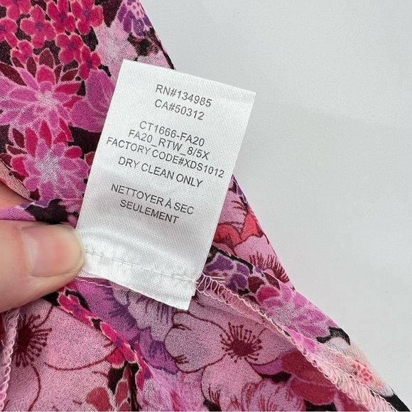 For Love & Lemons Grace Blouse Sheer Floral Long Sleeve Top in Carnation XS - Picture 12 of 12